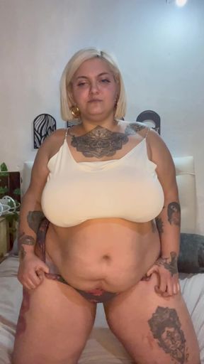 Plus Size Blonde Woman in Studio