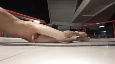 Small dick boy piss shower and spanking at the mall