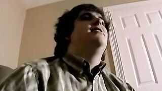 Chubby amateur bi dude Nick strokes his massive cock