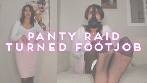 “Panty Raid Turned Footjob” [BONDAGE + FOOTJOB]