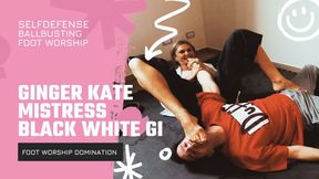 Ginger Kate mistress black and white gi foot worship and domination