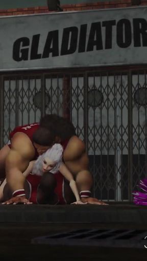 Spectacular moment from "Basketball players fuck a sexy cheerleader girl hard outdoors"