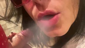 classy white outfit, deep anal & cum on my sunglasses