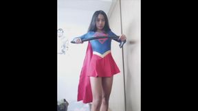 Cosplay Super Girl Riding Dildo