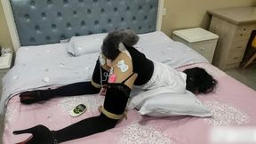 ADM31-Asian girl with vibrating and electric shock toys inserted into her buttocks