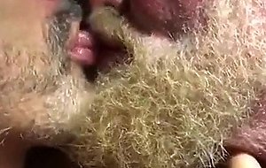 Hairy bears passionate kissing