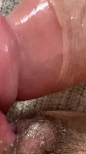 Close-up showing me rubbing my dildo on my trans man's penis   Clip 2