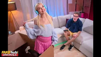 Free Use Mail Orde Girl with cute natural teen body plays video games and gets a creampie starring blonde Belgian babe Luna Wolf - FAKEhub