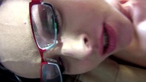 cytherea deep throat blowjob with glasses on