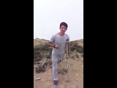 Hunk with a Big Bulge Outdoors