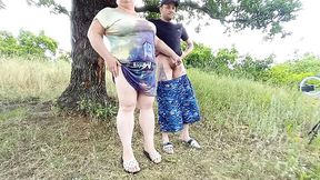milf fingers my cock&#x1F346; in a secluded park