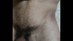 Gay fag playing with his navel and cumming