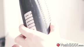 Japanese deviant Yoshi Kawasaki drinks his own pee after using a cock pump