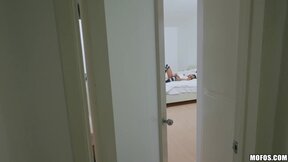 ”Smiley exotic Babe Ember Drains Balls like a Pro”