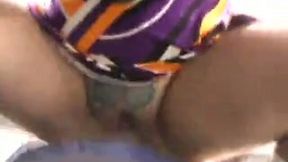 Redhead fat white bitch with big boobs fucks me on the parking lot