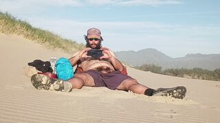 Observe me make content for my fresh Fansly page on the beach