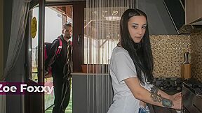 Zoe Foxxy - Paying The Delivery Boy With My Hot Pussy; Real Amateur Brunette Hardcore
