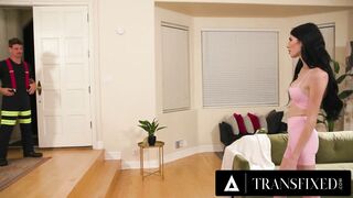 TRANSFIXED - Fireman Helps With Fire Alarm By Ejaculating In This Hot Trans Mouth