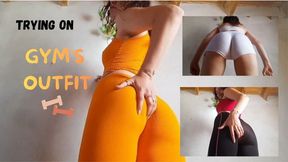 Trying on gym's outfit