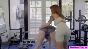 Lovely trainer facesits and rimjob her blonde customer