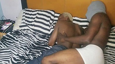 Giving my boyfriend a BJ and his friends joined