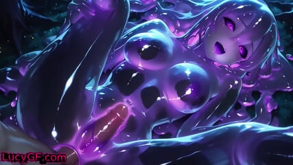 Slime Girls Cock and Cum Visible Through Their Bod