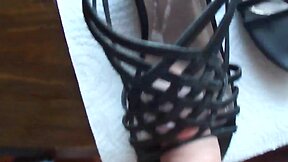 Fucking wife's black sandals