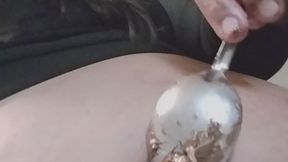 Strawberries and my belly button is the dip