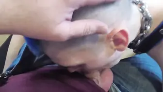Bear Dominates Skinny Twink in BDSM Blowjob Session