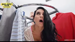 Store owner Sandy gets fucked by two lovers in her store