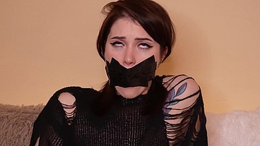 Duck Tape and Gag Ball Masturbation
