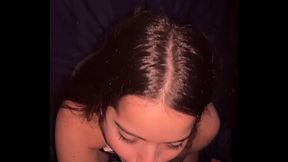 Lunah Blanc deepthroats Ragnar Blanc�s big cock in POV with red panties and reverse cowgirl