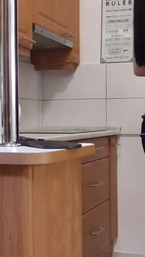 Giant Gothic Mistress Trains Her Little Transvestite to Clean!