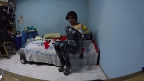 Joselynne Crossdresser In Spider Cosplay Ready To Suck Dildo Part One