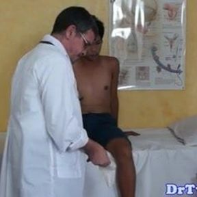 Ethnic twink squirting at doctors visit before getting rimme