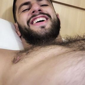 hairy chested handsome stud being verbal