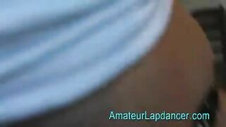 AMATEUR LAPDANCER - 19 yo nervous brunette stripteases