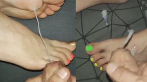 Two secret cumshots on gorgeous legs  There's a slowdown and the best shots at the and  Ponri