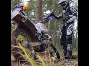 Pissing on Dirt Bike in Full Gear