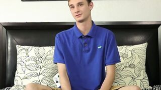 Innocent looking twink masturbates with a dildo up his bum