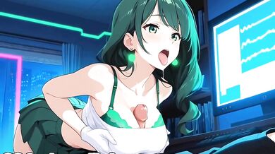 Green-haired girl gets her tight ass and dripping pussy wrecked