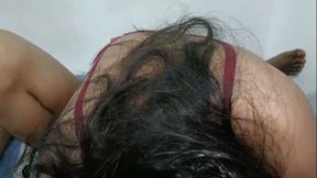 Big boobs with sexy madam has sex in bedroom handjob