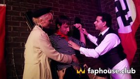 Two Raunchy Blond hair babes Got Their Booties Copulated By Two Provocative