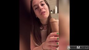 Sweet chick Abbie Maley is fucking with her lovely sex toy