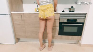 Big white cock pounding the fit petite asian babe in creamy doggystyle