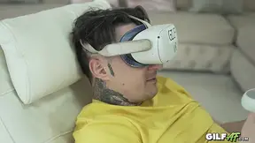 Stepson's VR fantasy turns into real SEASONED BEAUTY fuck with