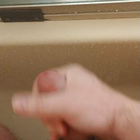 Quick jerk and cum in the shower