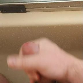 Quick jerk and cum in the shower