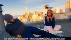 Watch Madd Angel Film's hot blonde stepmom bang stepson on the rooftop - full video