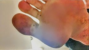 POV Trampling Soles – Dirty Work Feet Hover Over Your Face in Bathroom Stall